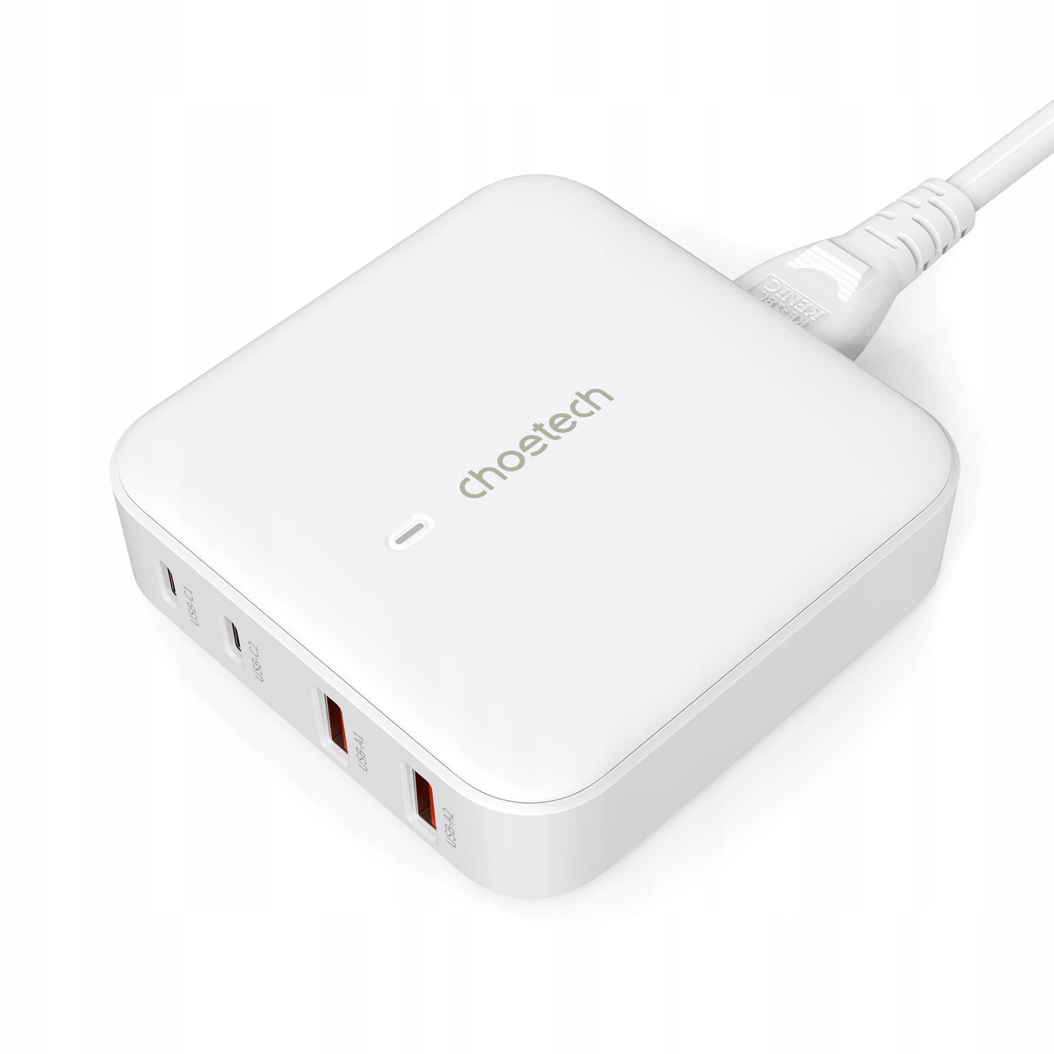 Výkonná nabíjačka GaN 100W 2x Usb-a 2x Usb-c biela