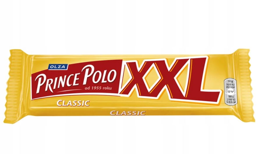 Wafelek Prince Polo XXL s kakaovým krémom poliaty čokoládou 50 g tyčinka