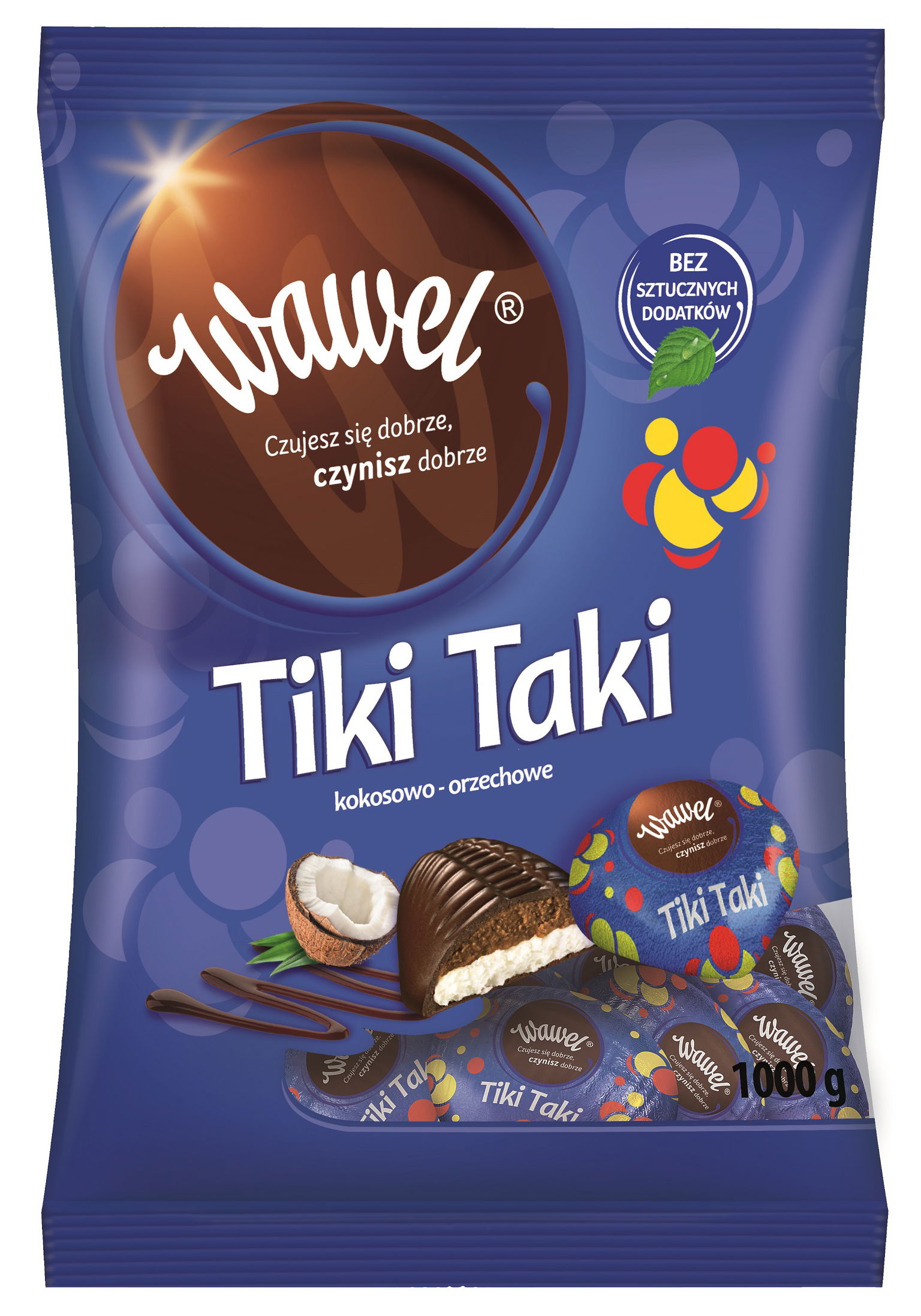 Wawel plnené čokoládky Tiki Taki 1 kg 1000 g