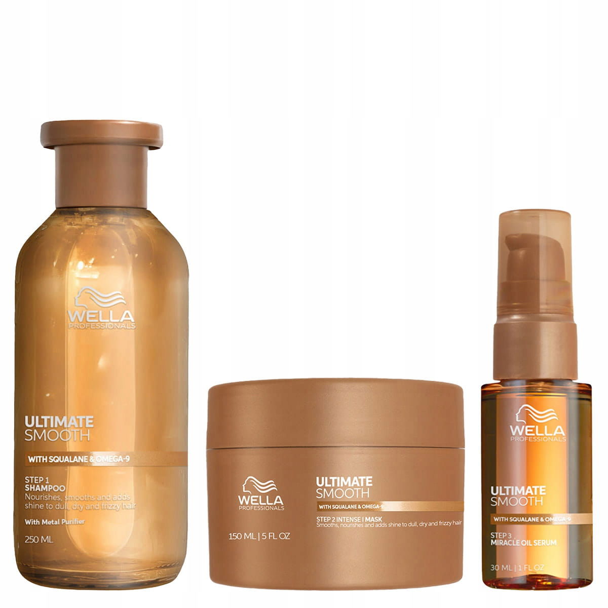 Wella Ultimate Smooth sada na matné vlasy šampón maska sérum