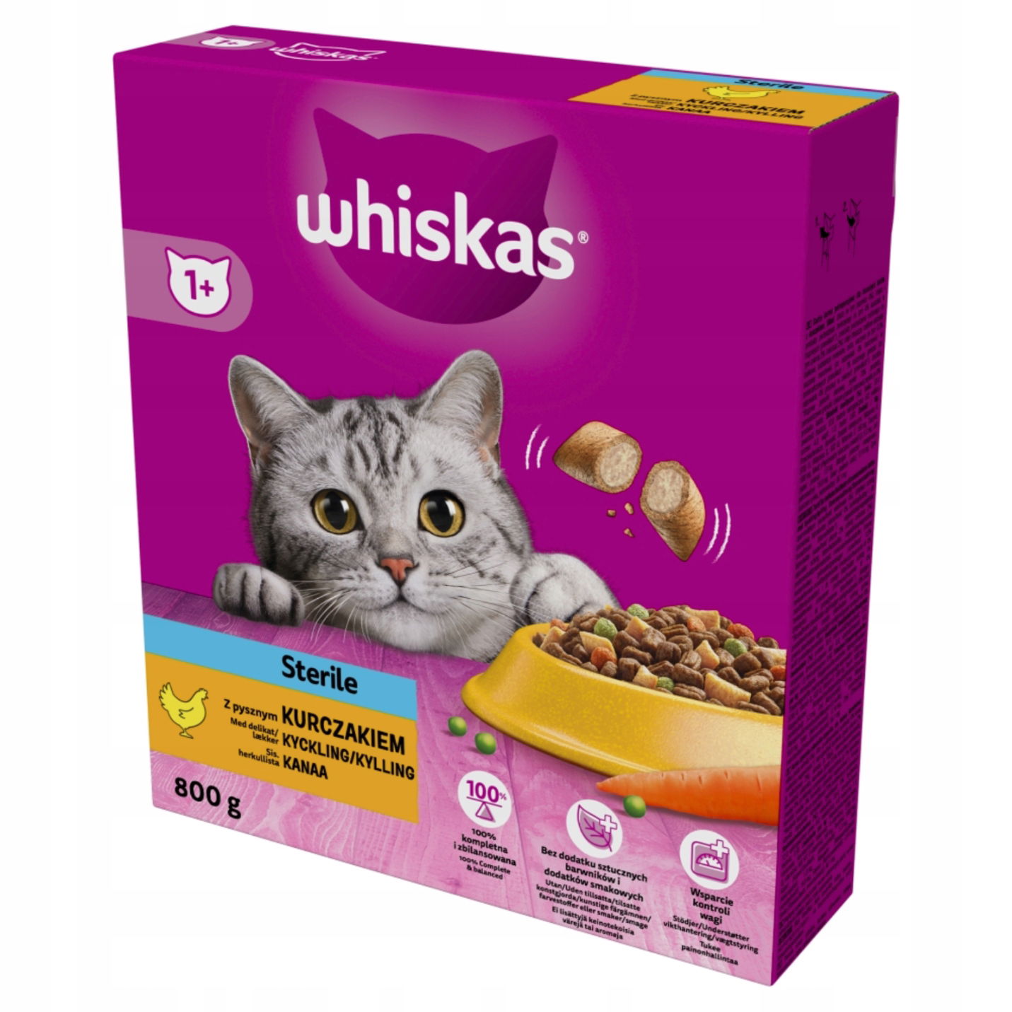 Whiskas Sterile Suché krmivo pre mačky s lahodným kuracím mäsom 800 g