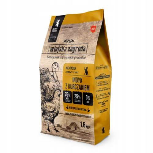 Wiejska Zagroda mačiatka Morka s kuracím mäsom 1,6 kg