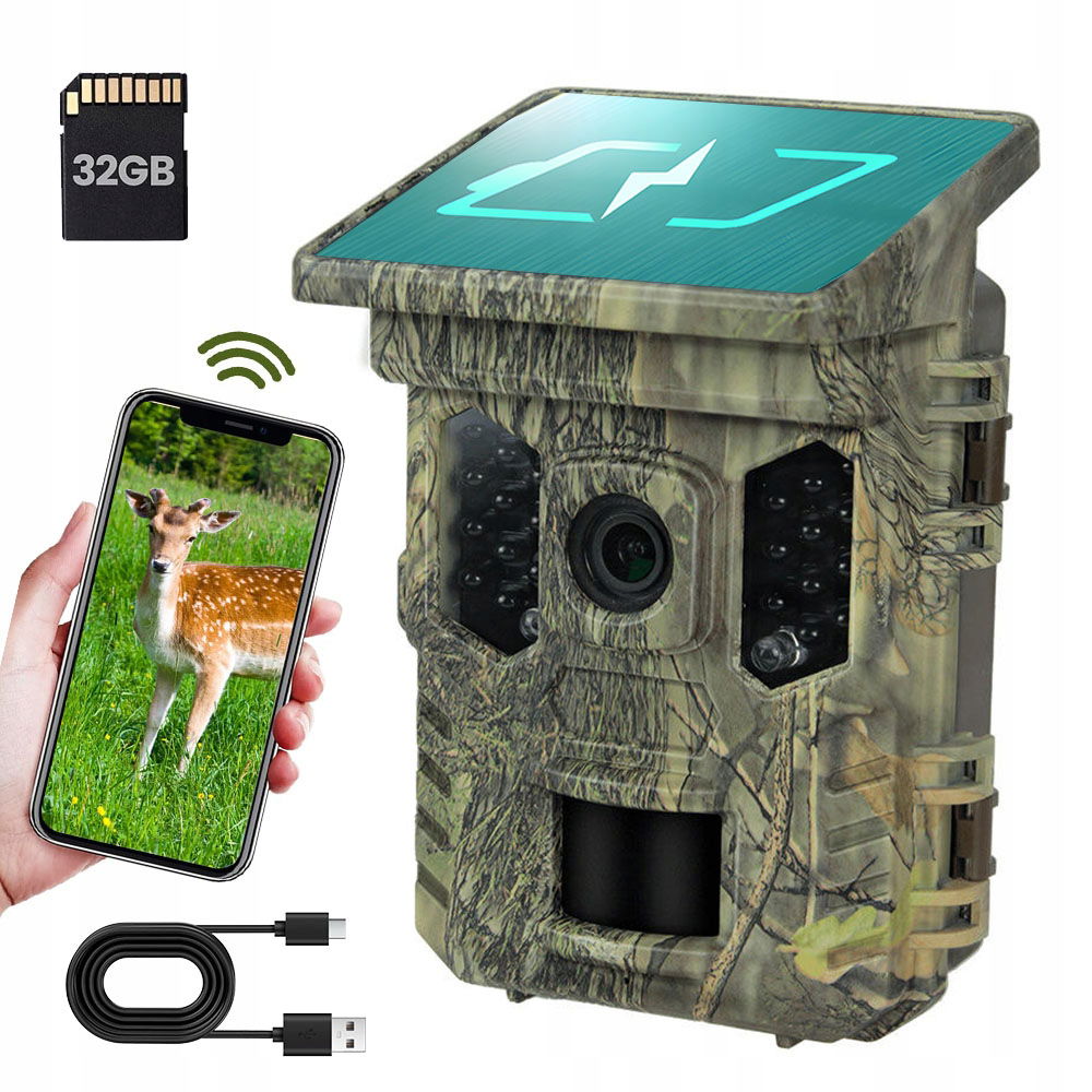 Wildlife Camera 32MP 27K Motorizmus Nočné Videnie 32GB Karta Sd IP66