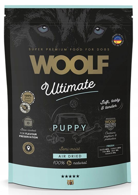 Woolf Polovlhké krmivo Ultimate Soft Dog Šteňa Morka 1 kg