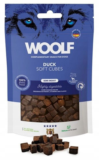 Woolf Soft Cubes Monoprotein Kačica 100g