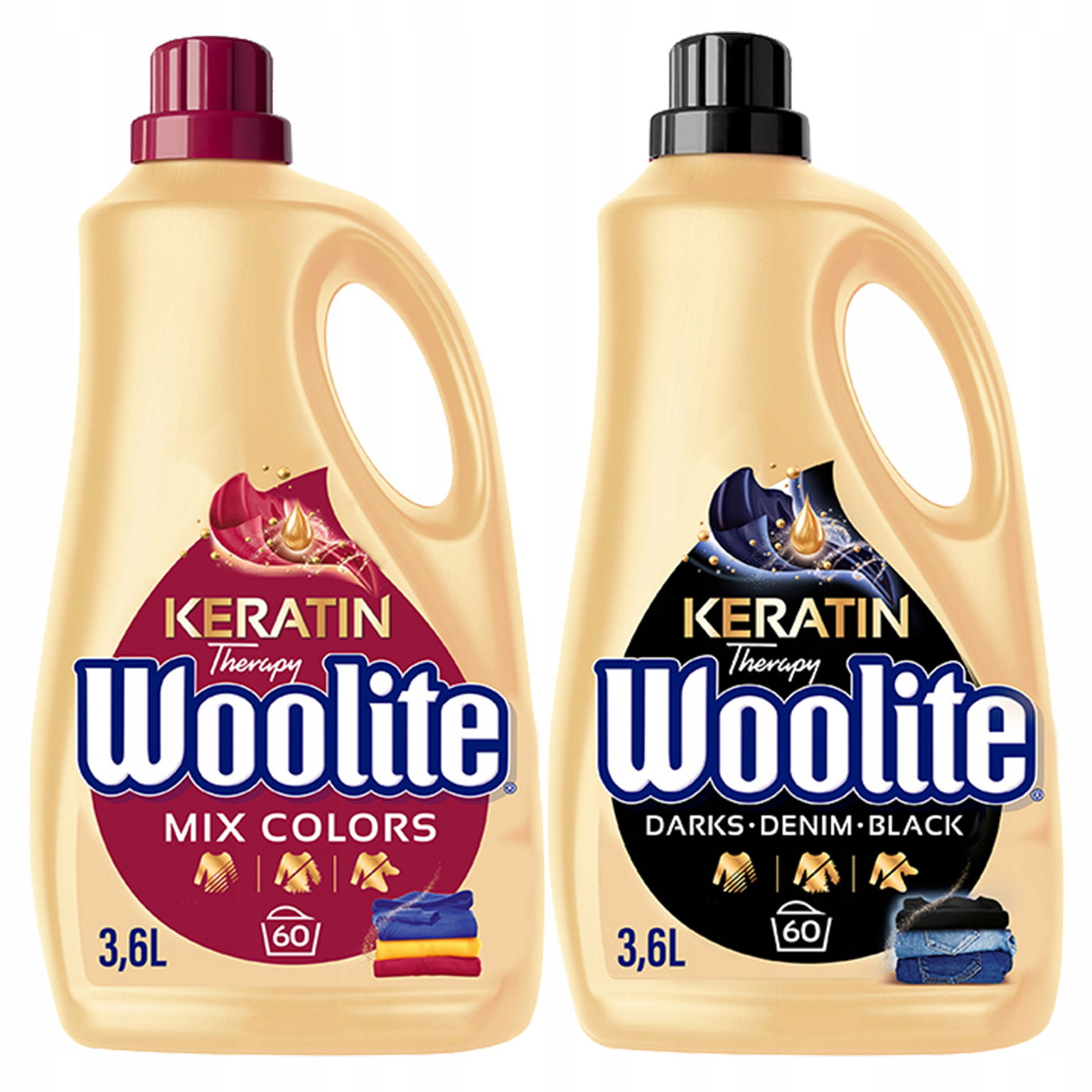 Woolite Sada Tekutého Prostriedku Na Pranie Čiernej Farby S Keratínom, Zásoba 2 X 4.5 L