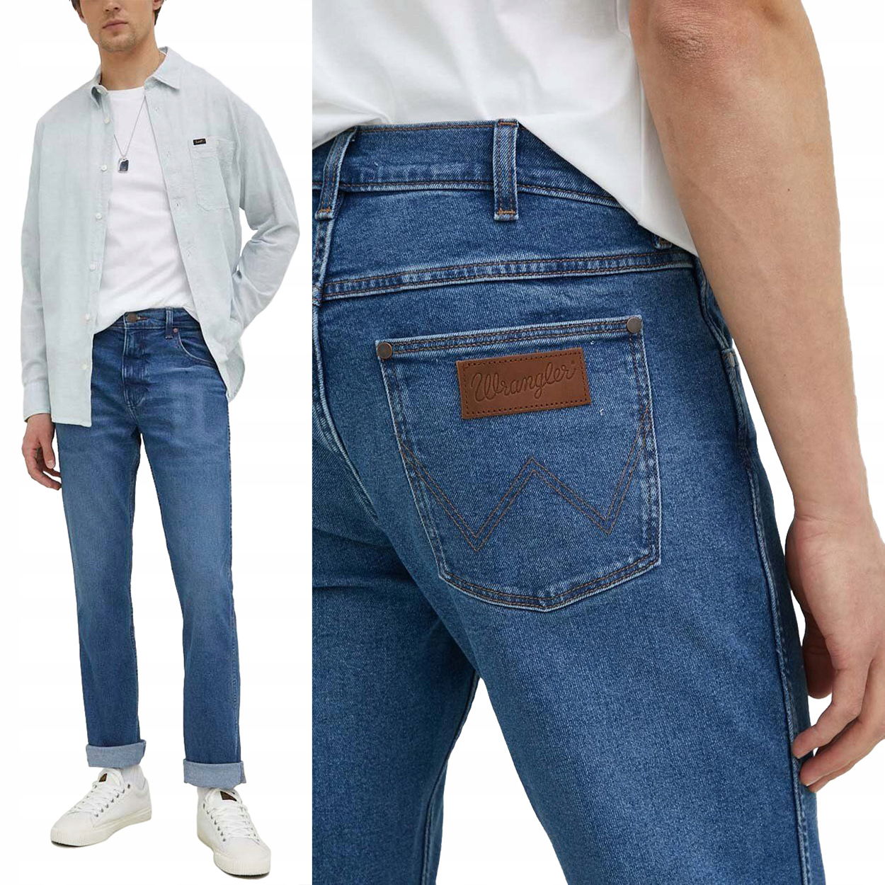 Wrangler Greensboro Be Cool Max priedušné jednoduché džínsové nohavice W42 L34