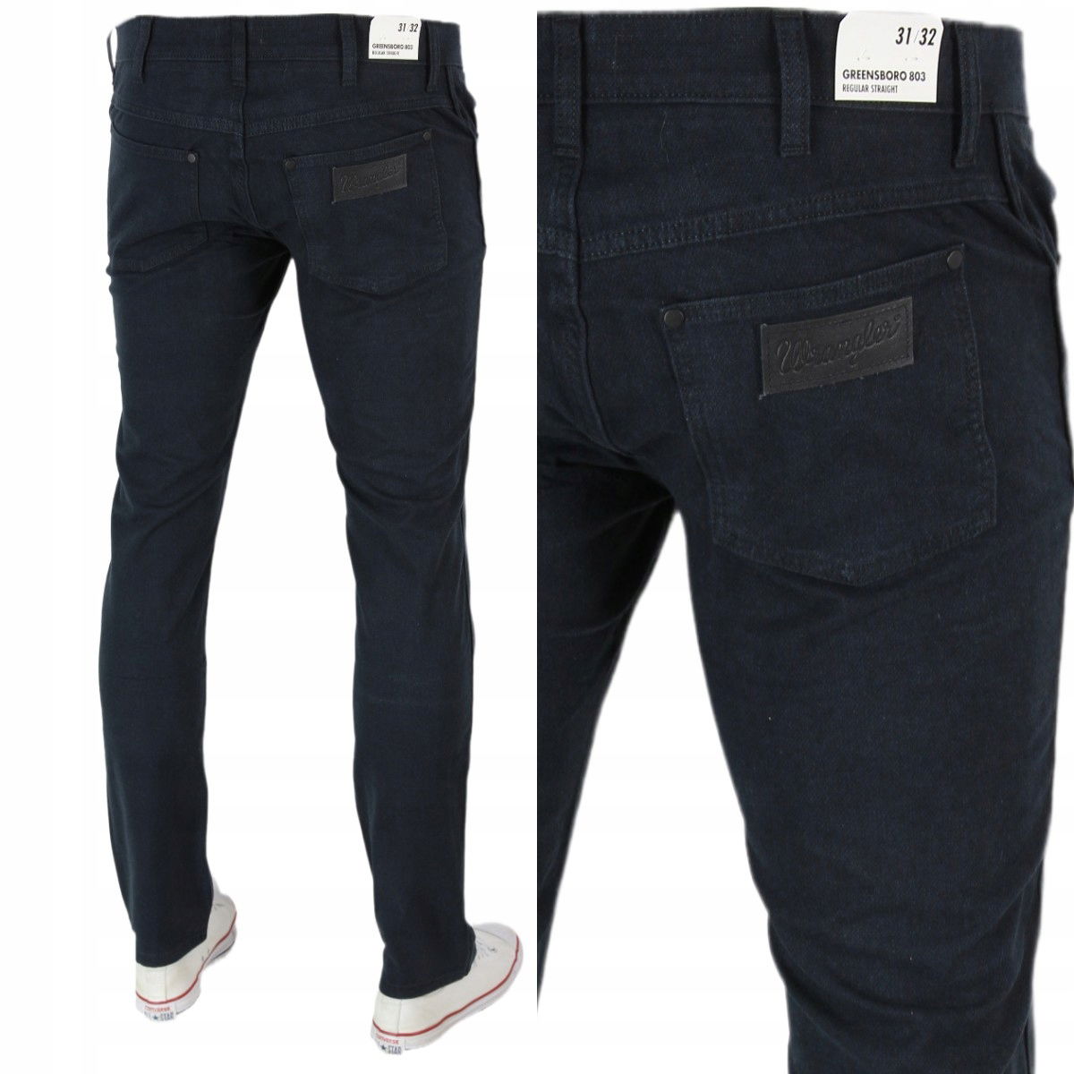 Wrangler Greensboro Jeansy Jednoduché Regular Materiál „navy“ W30 L30
