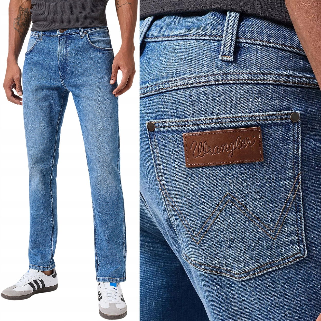 Wrangler Larston slim Garner DžINS, priliehavé džínsové nohavice W40 L32