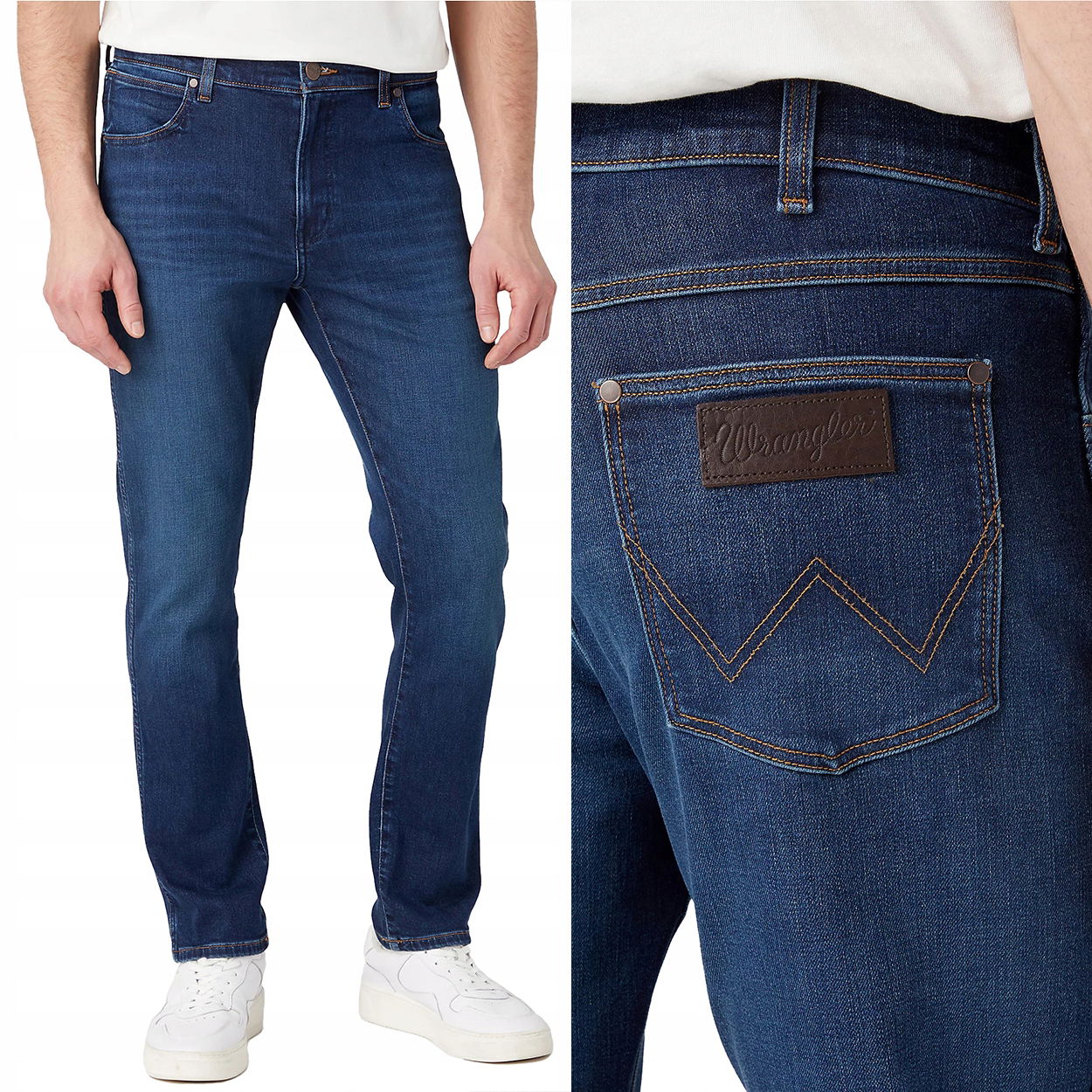 Wrangler Larston slim GreenFuzz 365WARM priliehavé džínsové nohavice W40 L32