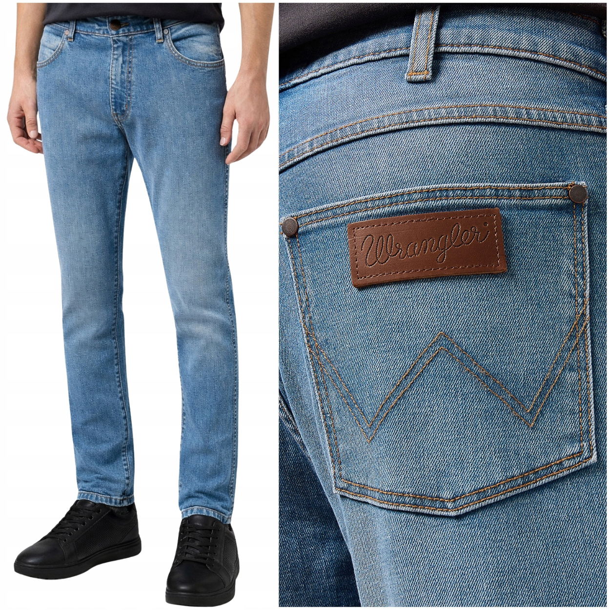 Wrangler Larston slim Stride Blue Džínsy, priliehavé džínsové nohavice W33 L32