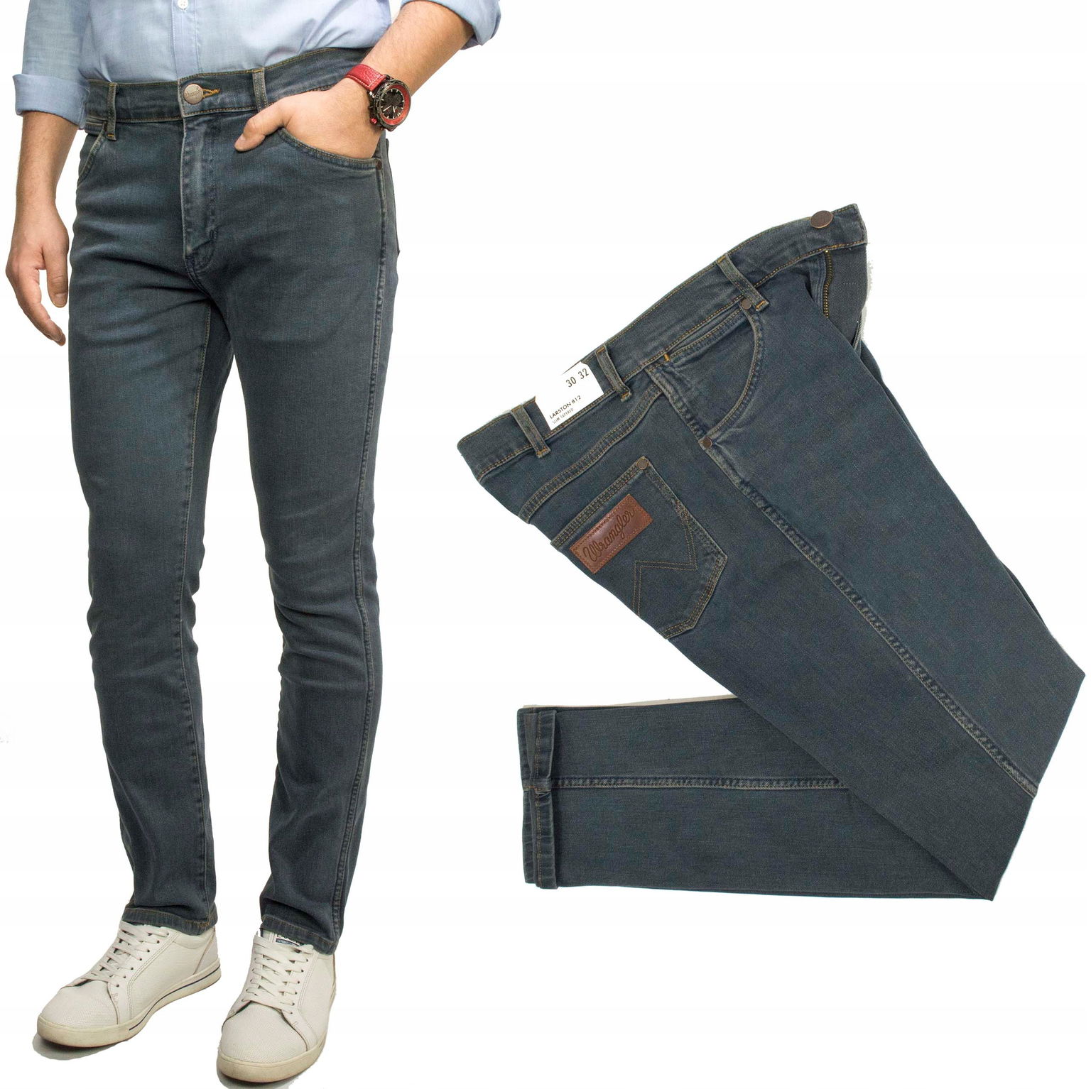 Wrangler Larston Stormy Wash pánske rifle Slim W36 L32