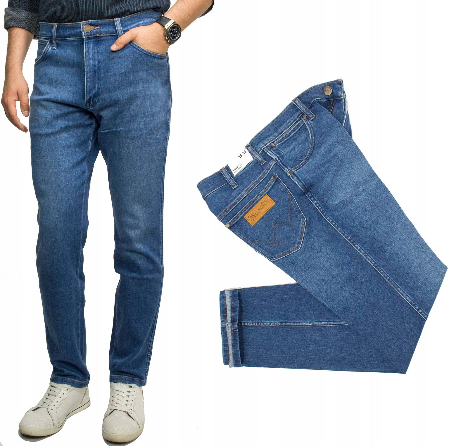 Wrangler River Rustic pánske džínsy slim džínsy W30 L32