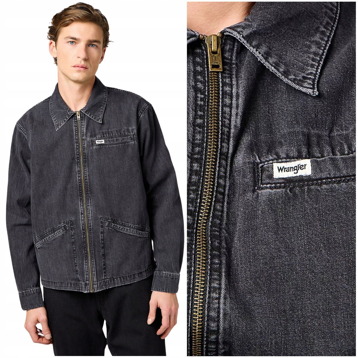 Wrangler Rodeo Utility Jacket Dark Coal džínsová bunda katana pánska M