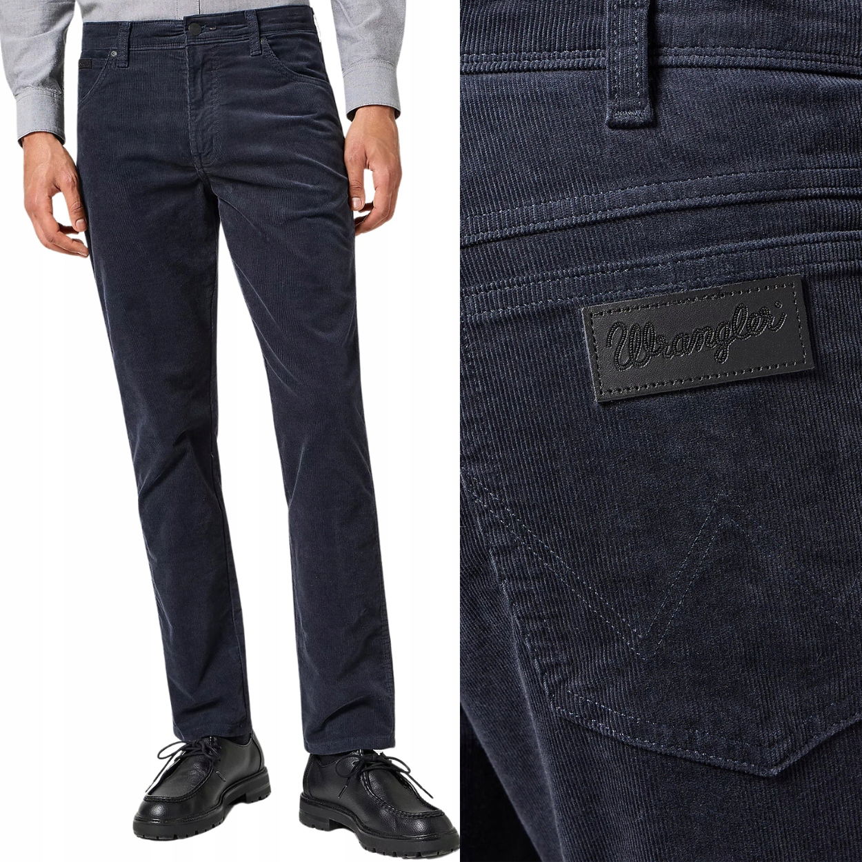 Wrangler Texas Slim Dark Navy, mierne priliehavé nohavice W32 L32