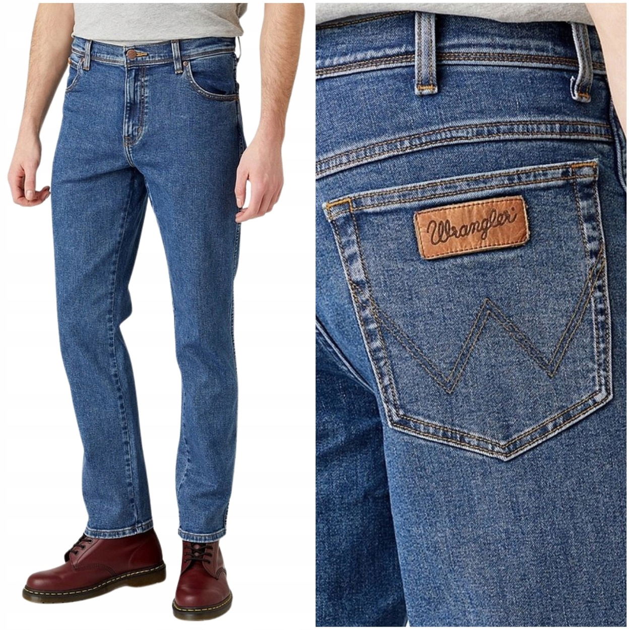 Wrangler Texas Slim Stonewash mierne priliehavé džínsy W40 L36