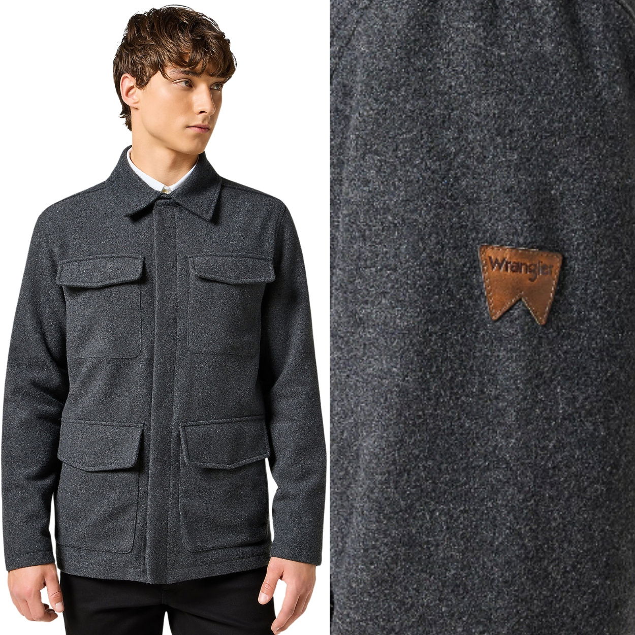 Wrangler Transitional Jacket Charcoal ľahká jesenná bunda s vlnou XL