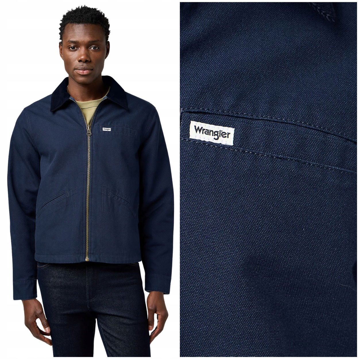 Wrangler Utility Jacket Navy obojstranná pánska bavlnená bunda katana 3XL