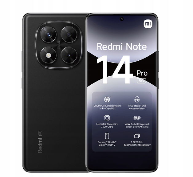 Xiaomi Redmi Note 14 Pro 8GB/256GB Dual Sim 5G čierny Amoled 6.67"