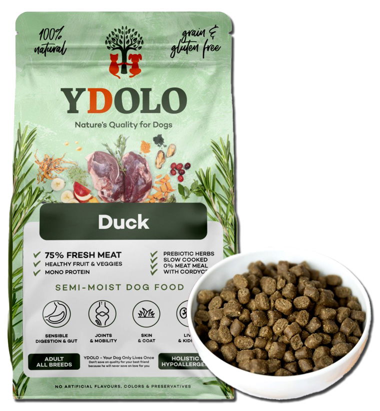 Ydolo Pure kačica polovlhké krmivo bez glycerínu pre psa 2,5 kg