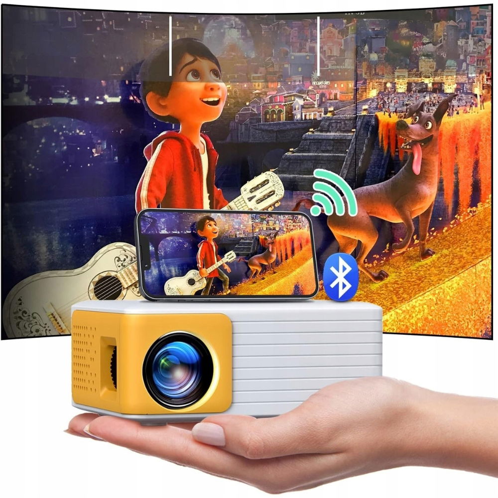 Yoton Prenosný projektor WiFi Full Hd 1080P s Bluetooth