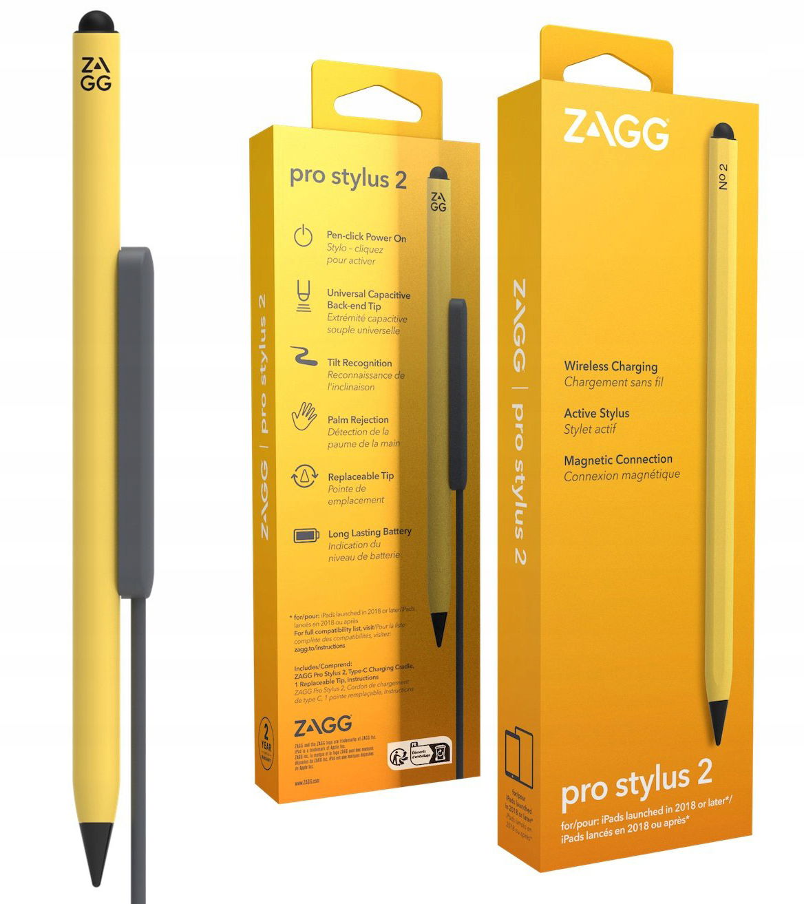 Zagg Pro Stylus2 dotykové pero pero pre Apple iPad nabíjačka