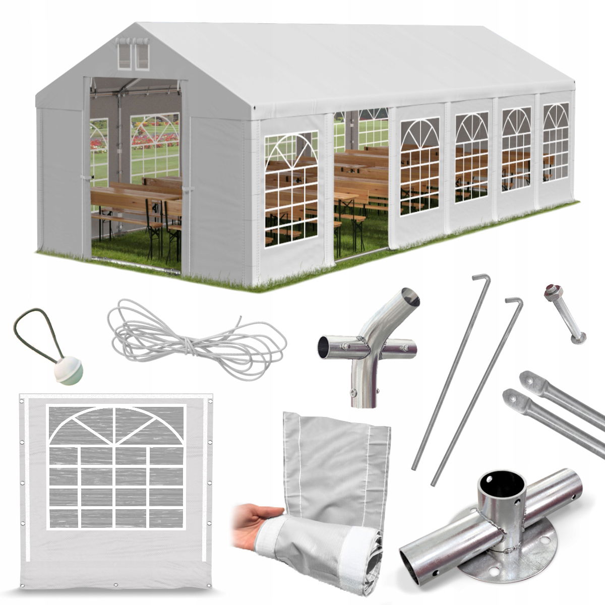 Záhradný Stan 6x12m Svadobný Pavilón Das 560 Sp