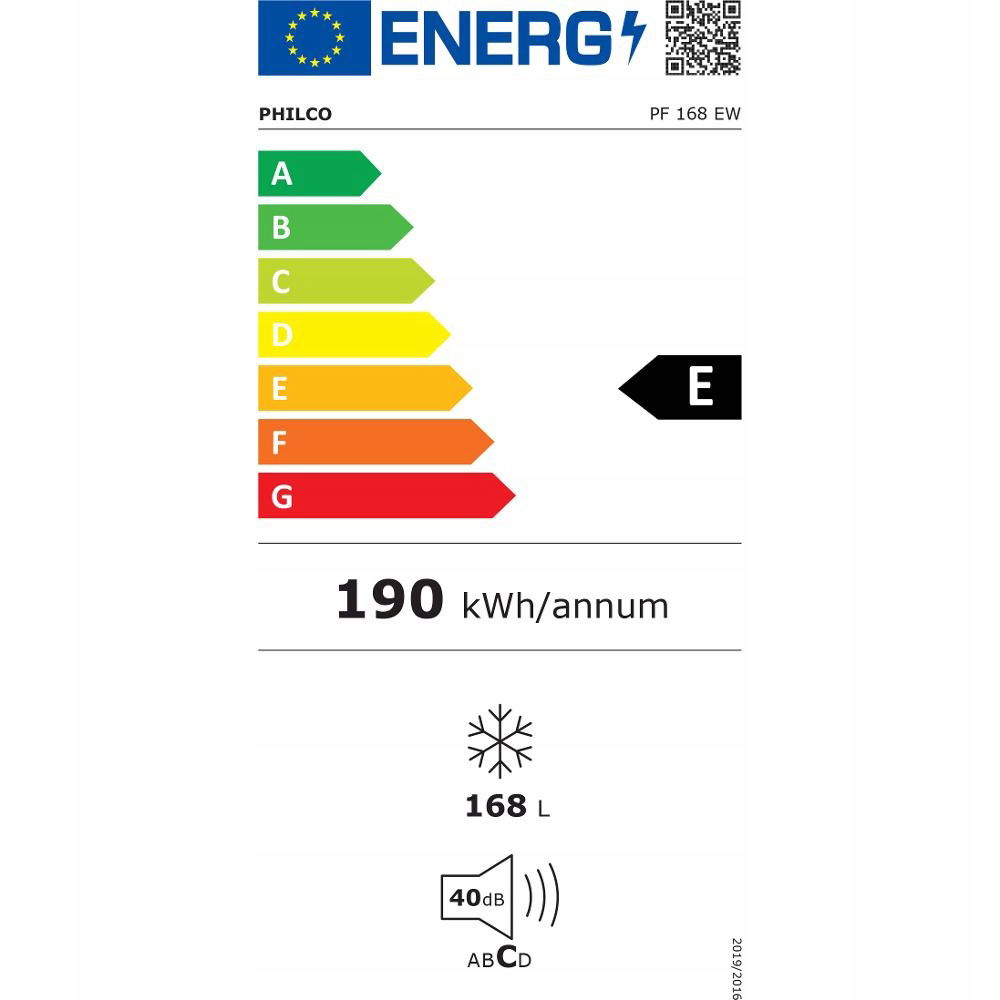 Zásuvková mraznička Philco Pf 168EW Energetická trieda E 168 litrov