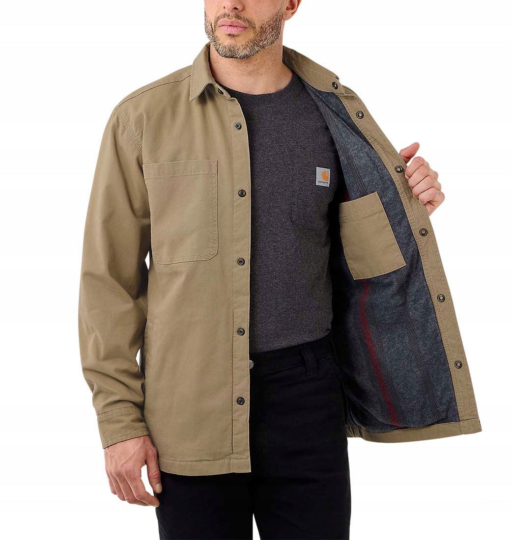 Zateplená košeľa Carhartt Rugged Flex Khaki