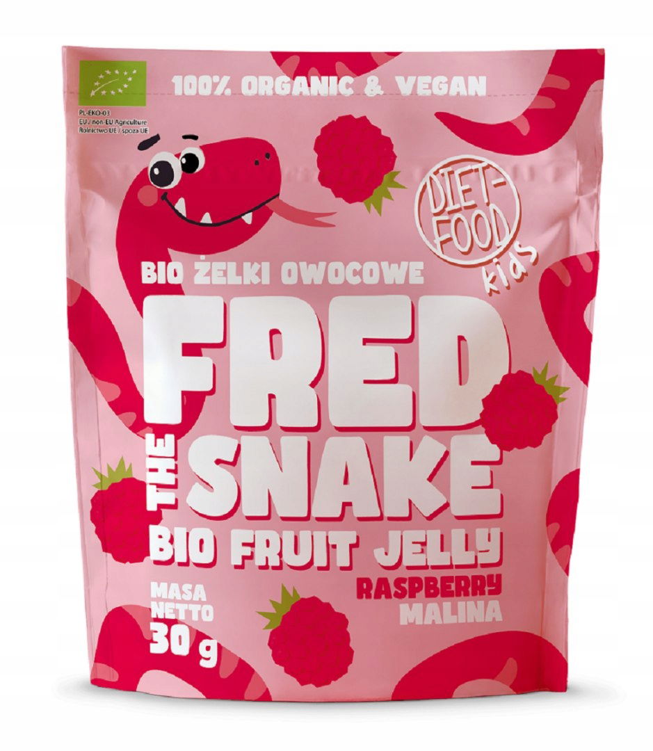 Želky Malina Bez Želatíny Bio 30 g Diet-food (fred The Snake)