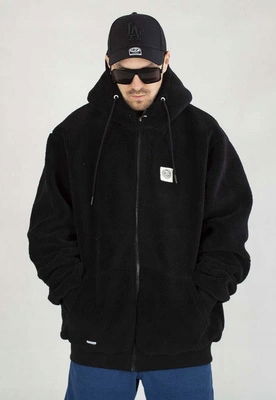 Zimná bunda Mass s kapucňou Zip Patch Teddy čierna