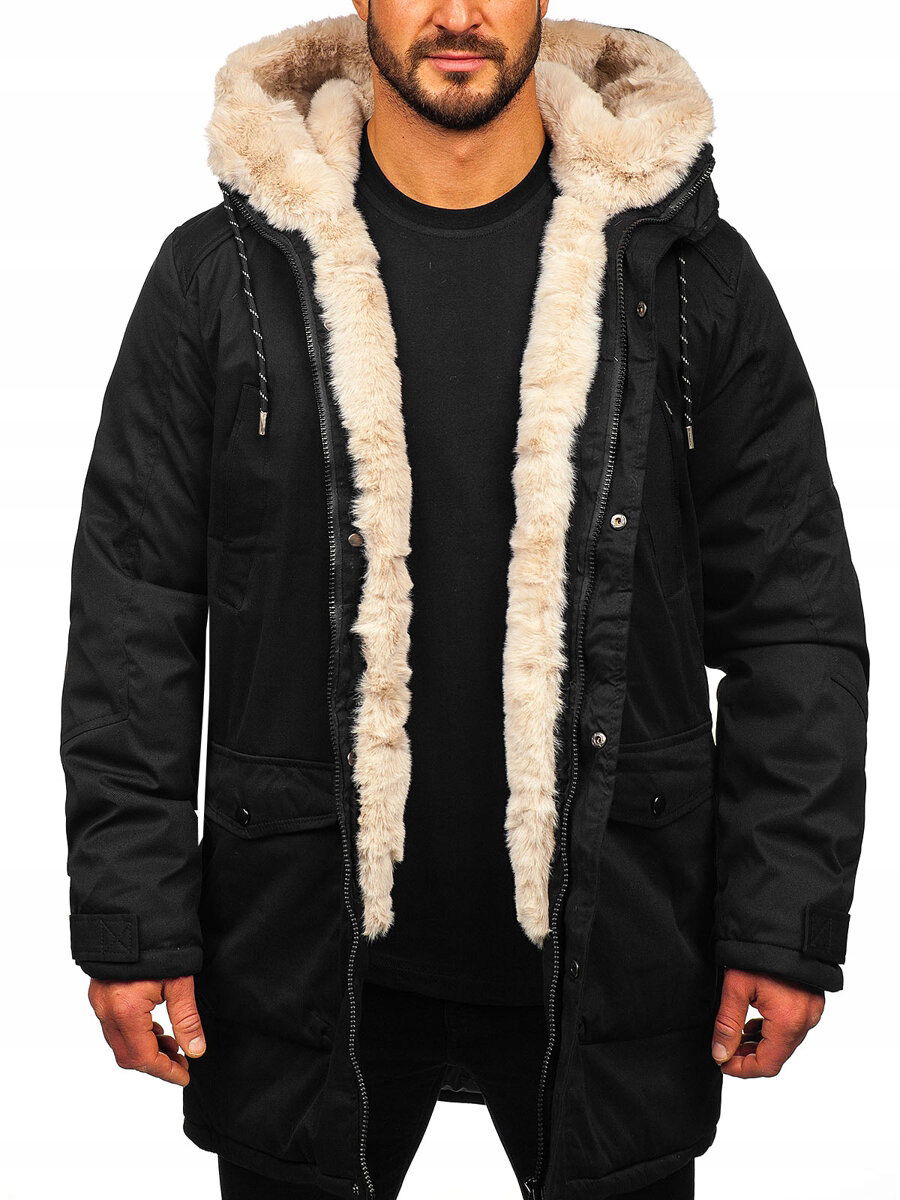 Zimná Bunda Parka Pánska Čierna 5M120 DENLEY_2XL