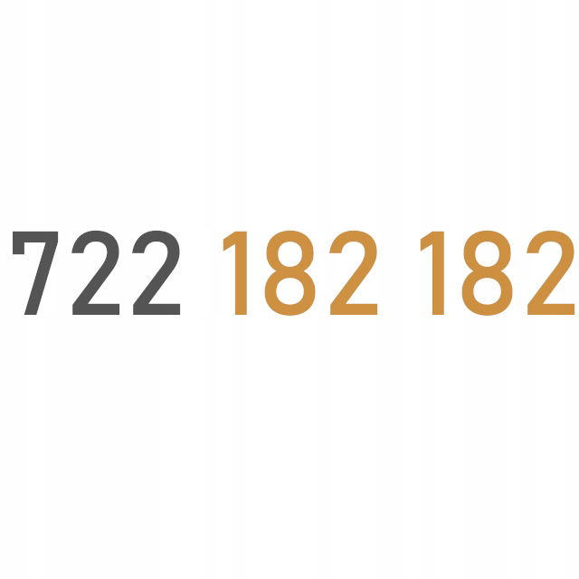 Zlaté Číslo 722 182 182