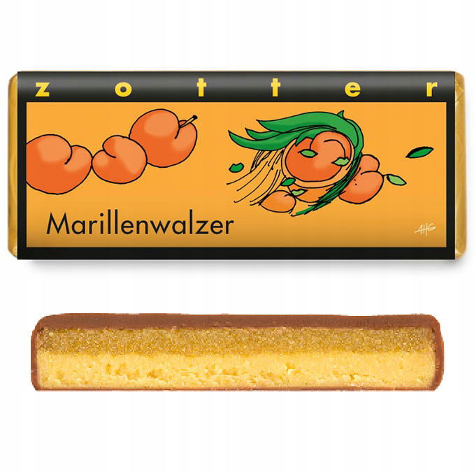 Zotter Čokoláda s marcipánom a Marhuľovou Brandy Apricot Waltzovou