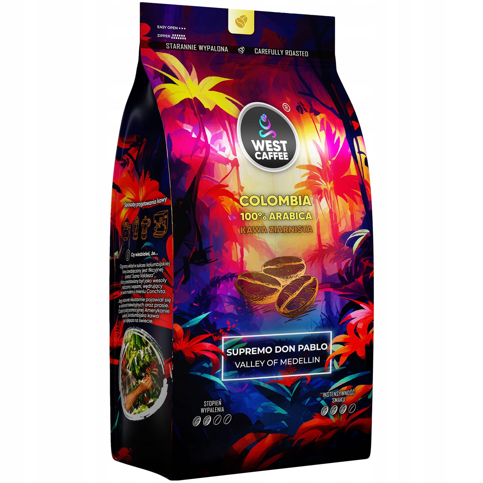 Zrnková káva Kolumbia 1 kg 100 % Arabica Supremo don Pablo Čerstvo Pražená