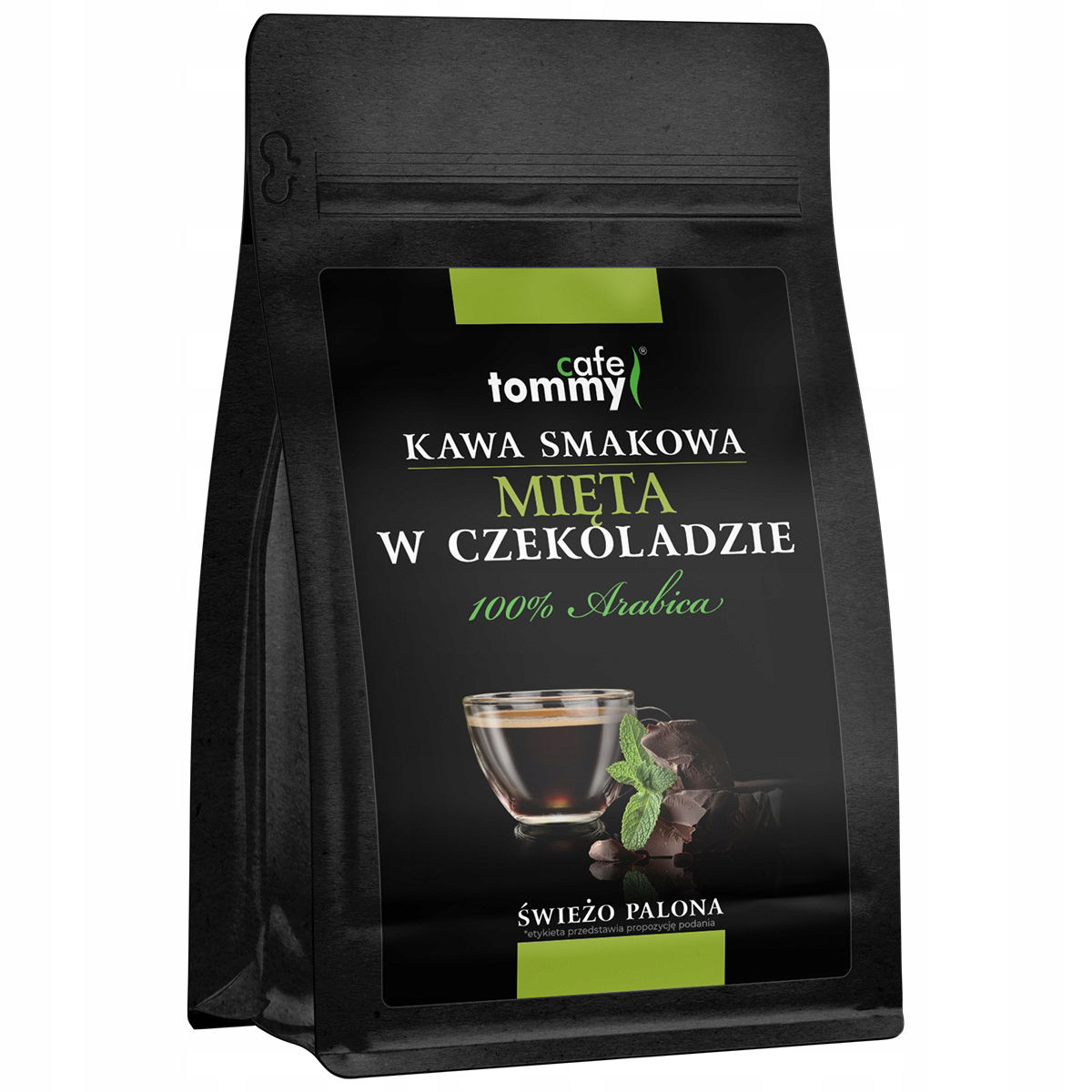 Zrnková káva s príchuťou Mäty V Čokoláde 250 g 100 % Arabica Čerstvo pražená