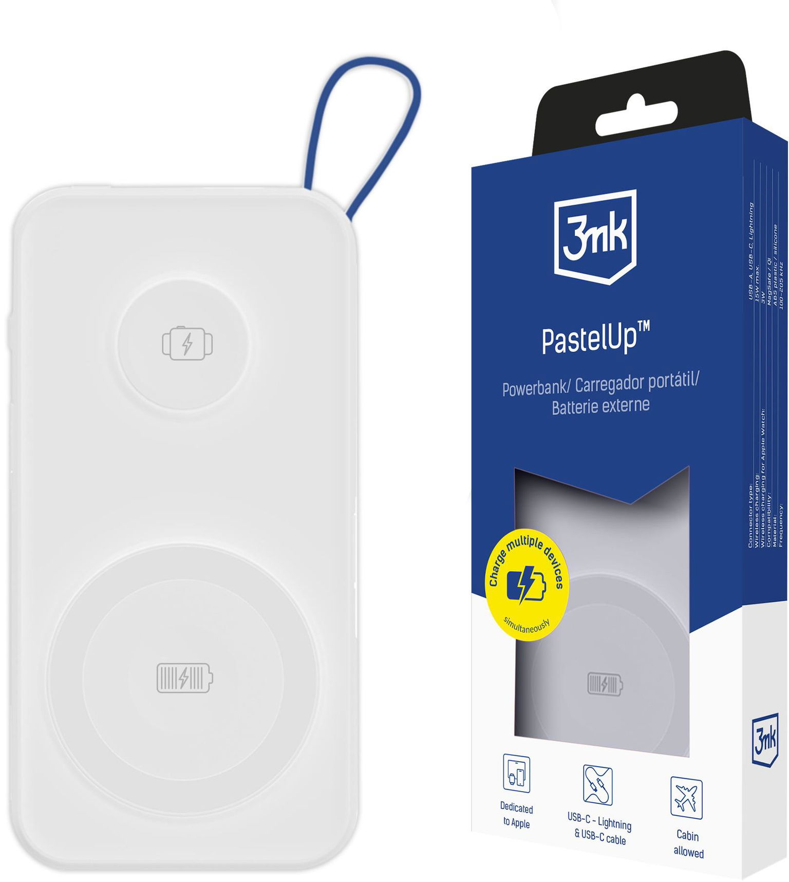 3MK PastelUp 10000 mAh 22,5 W biela