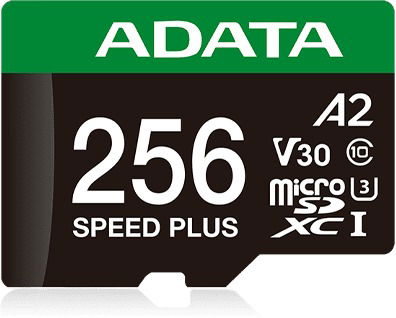 ADATA MicroSDXC 256 GB Speed Plus + SD adaptér