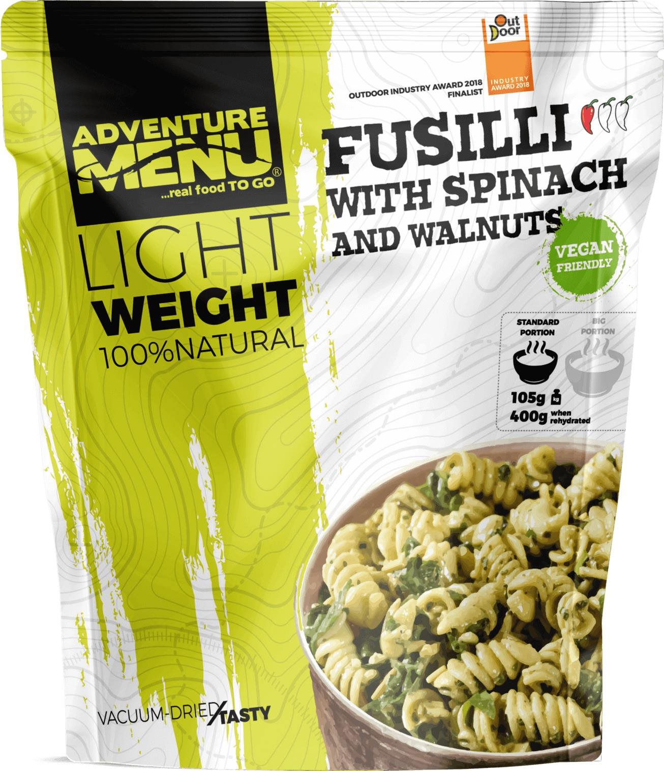 Adventure Menu – Fusilli so špenátom a vlašskými orechmi