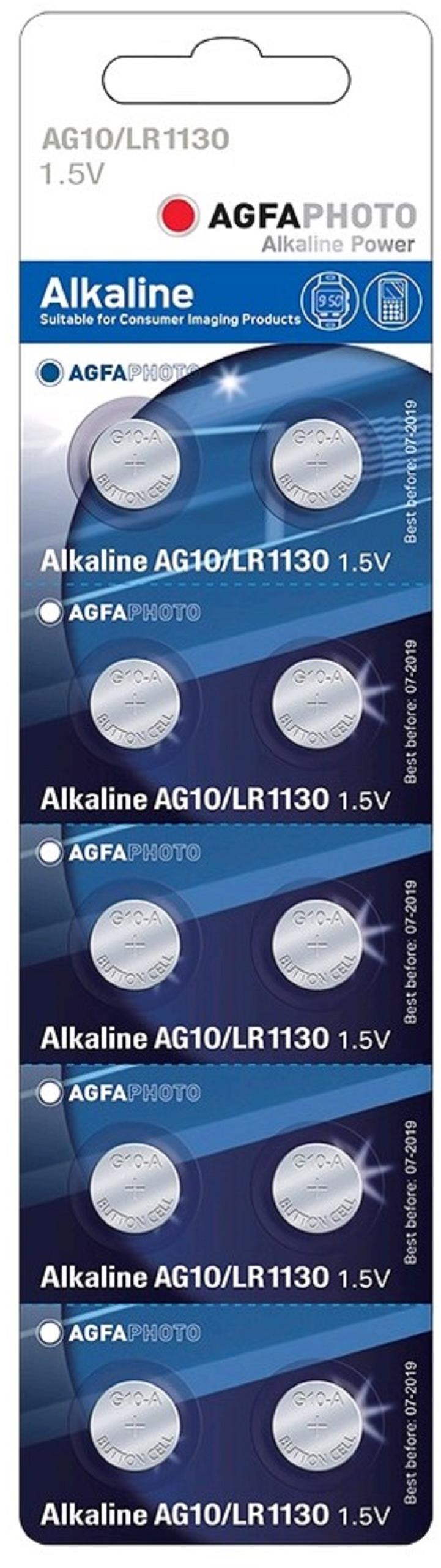 AgfaPhoto Alkalická gombíková batéria LR54 10 ks