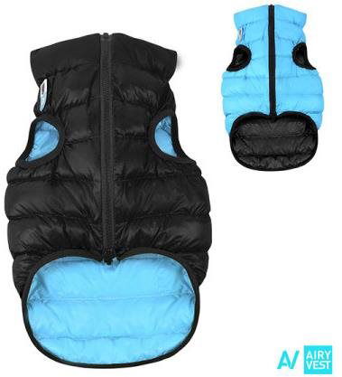 AiryVest bunda pre psov čierna/modrá XS 30