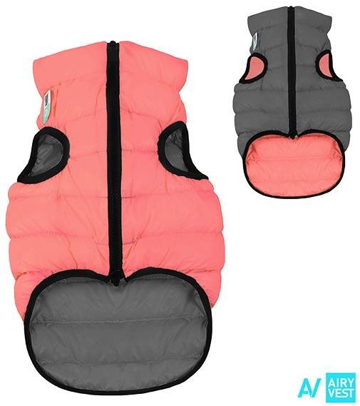 AiryVest bunda pre psov koralová/sivá XS 22