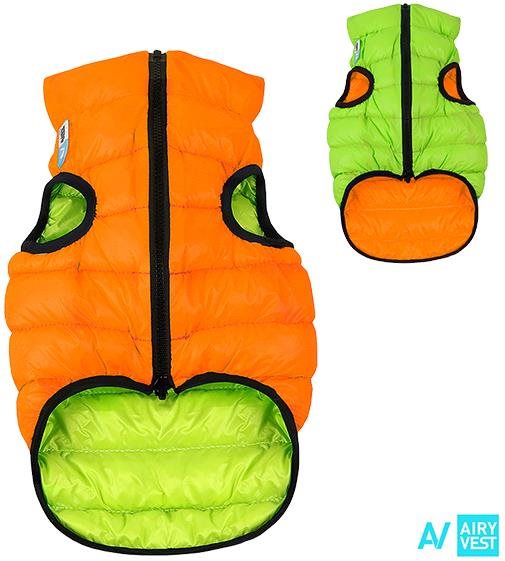 AiryVest bunda pre psov oranžová/zelená S 40