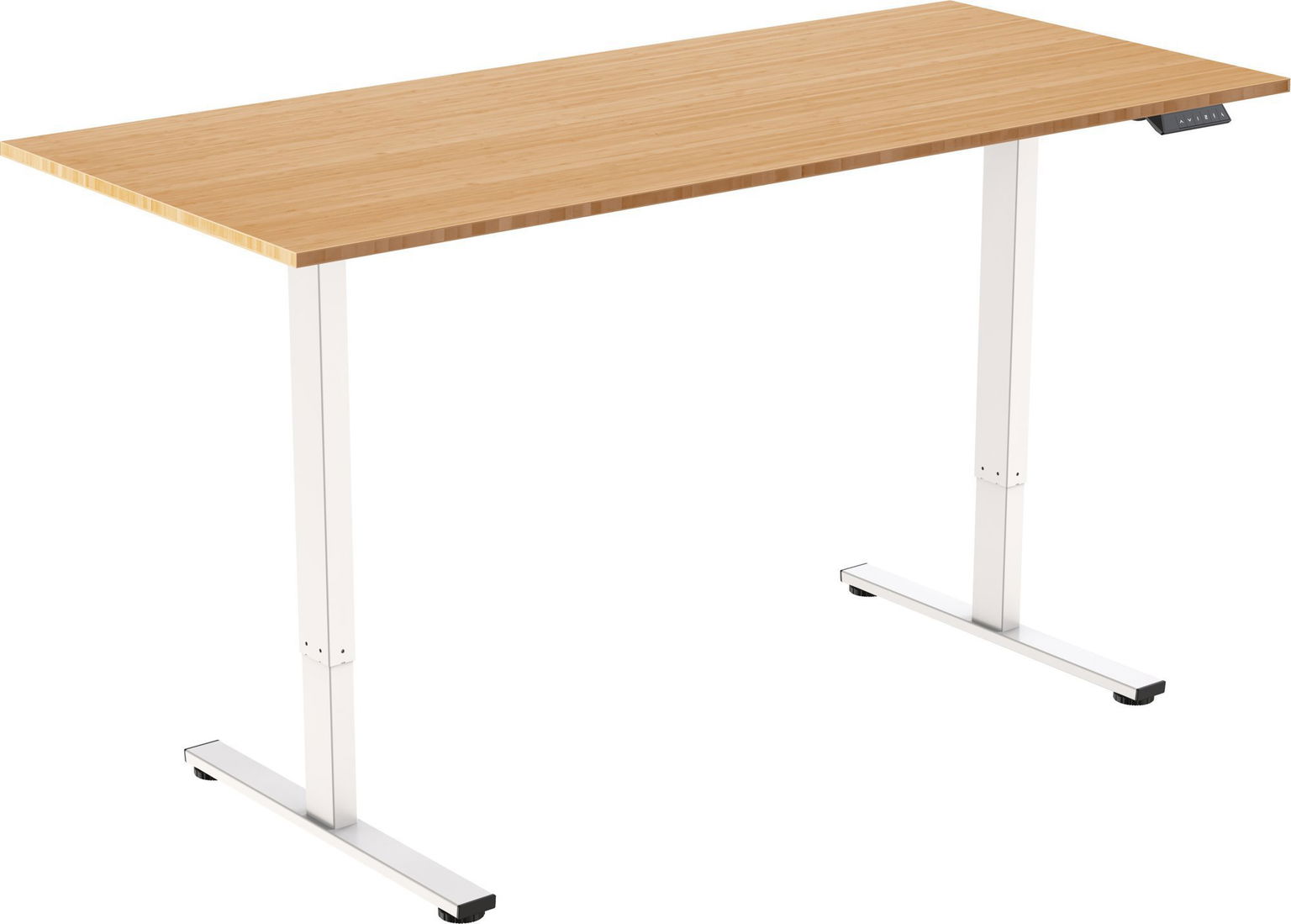 AlzaErgo Table ET2 Core biely + doska 140 × 80 cm bambusová