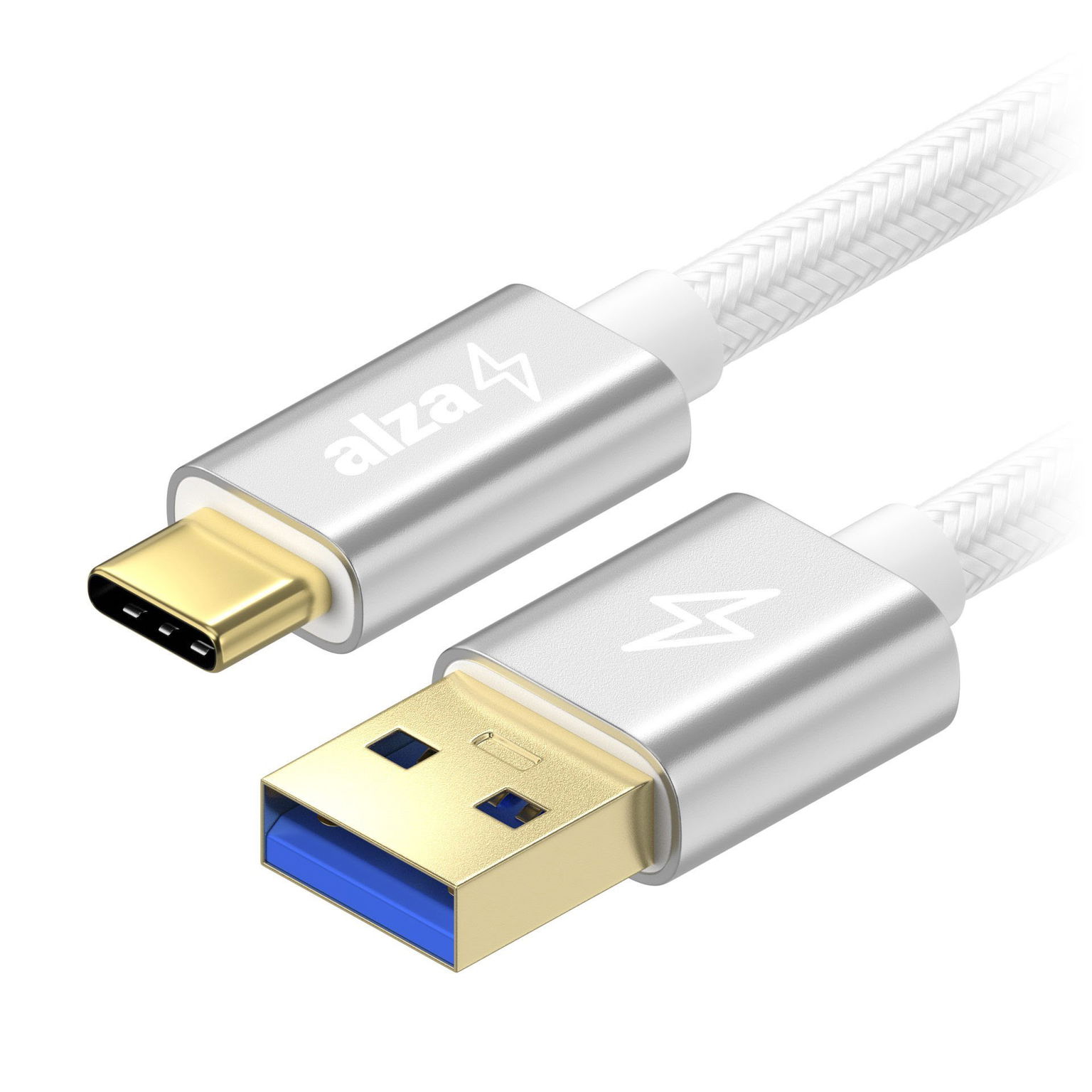 AlzaPower AluCore USB-A to USB-C 3.2 Gen 1 5Gbps 1m strieborný