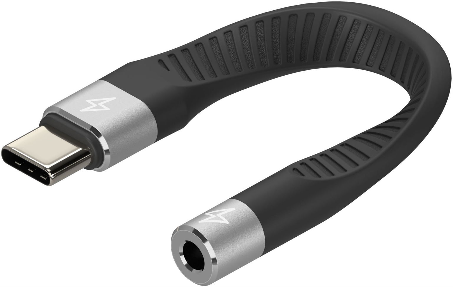 AlzaPower FlexCore USB-C (M) to 3,5mm Jack (F) čierny