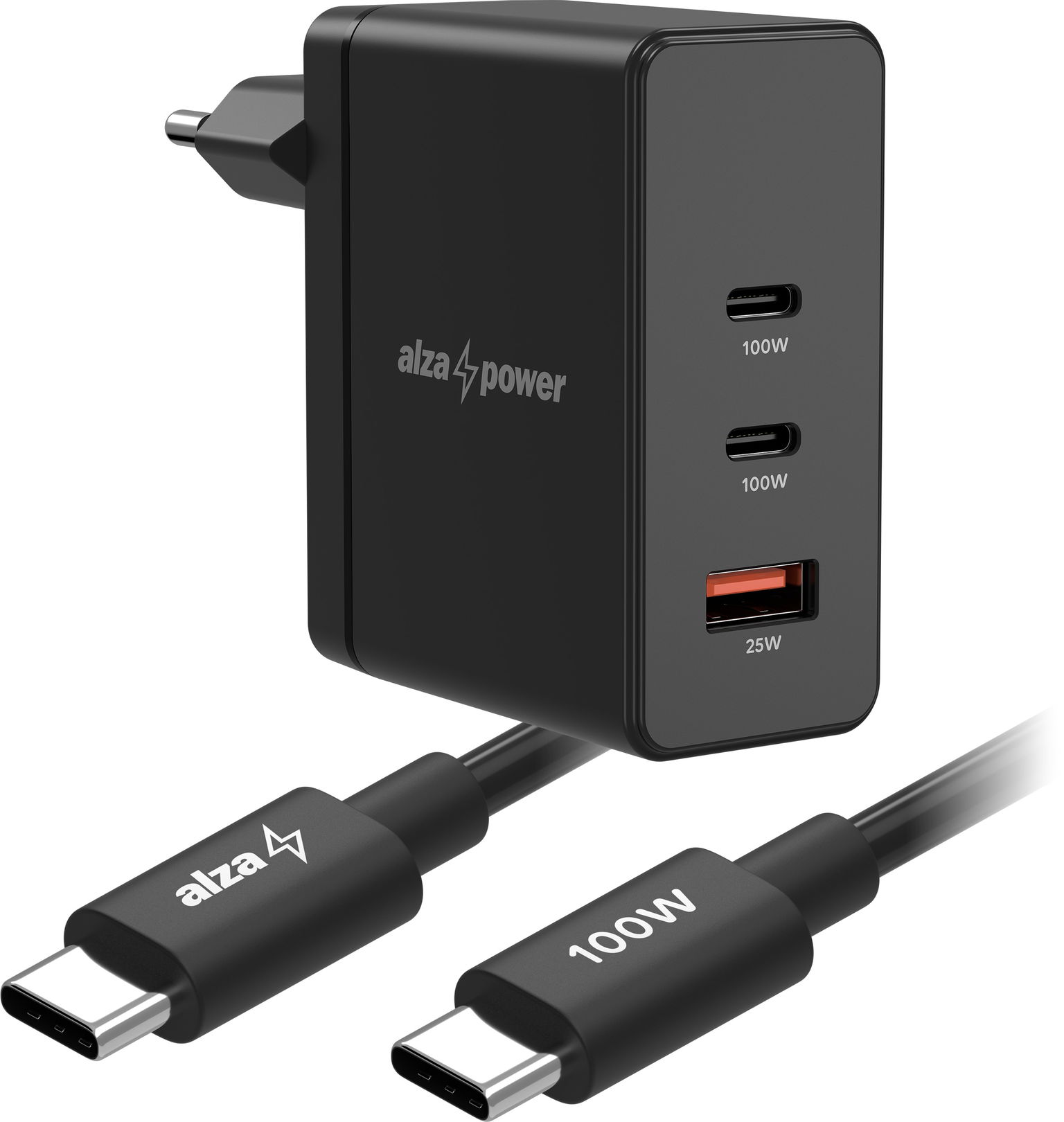 AlzaPower Ultimate SET X620 (100W + USB-C/C 100W Cable) čierna