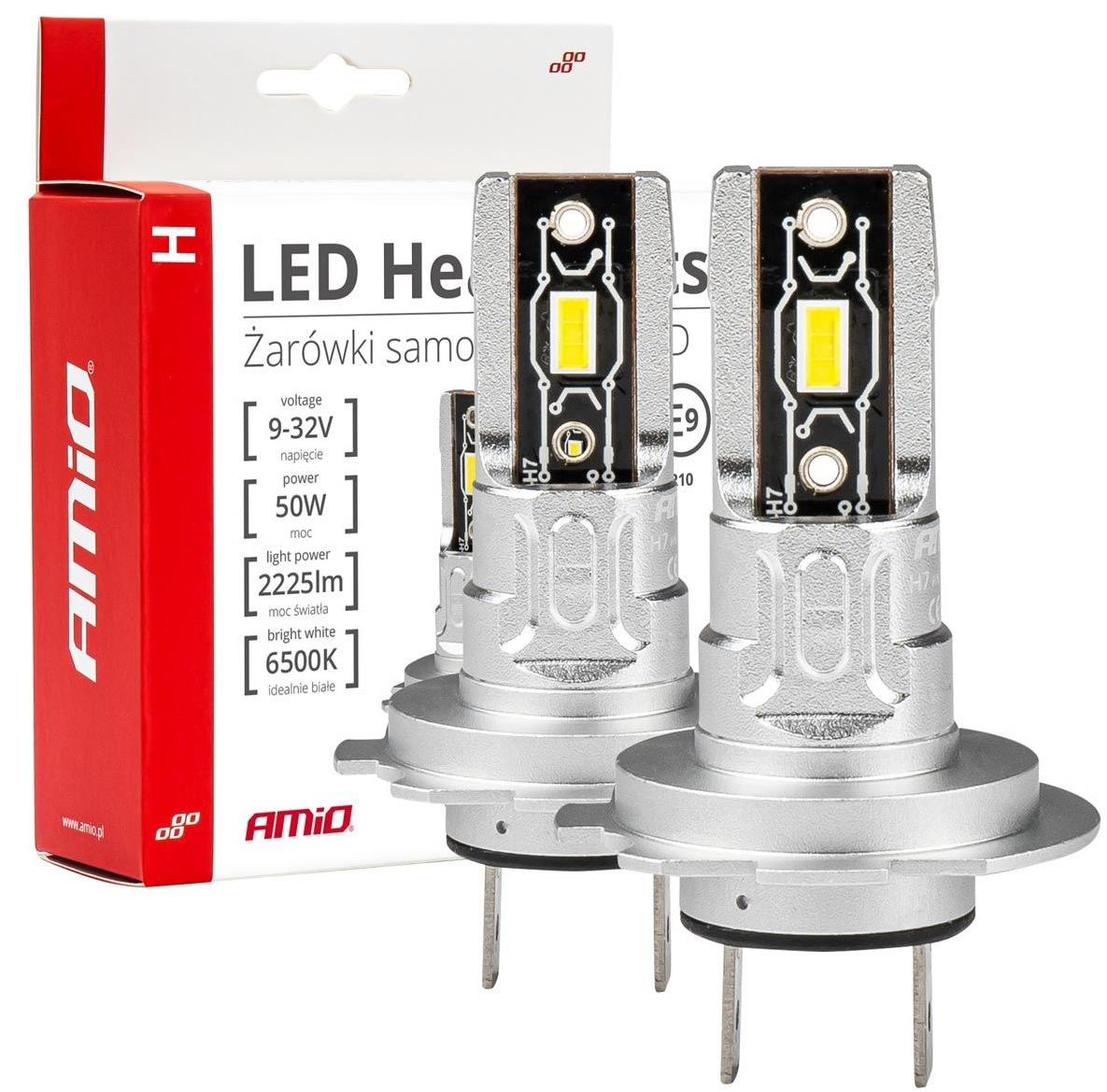 AMIO LED H7 50 W – biela (pätica PX26d), sada 2 ks