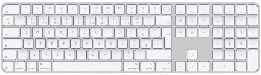 Apple Magic Keyboard 2024 s Touch ID, biele klávesy – SK