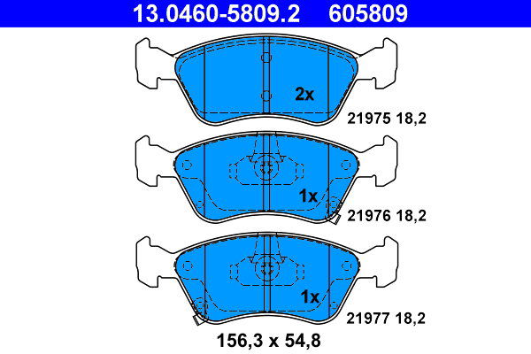 ATE 605809 Súprava brzdových doštičiek 13.0460-5809.2